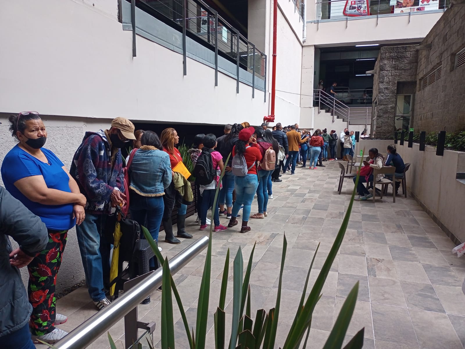 fila de persona para la feria