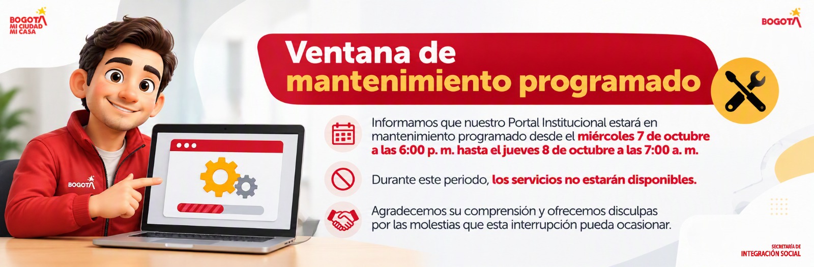 ventana mantenimiento