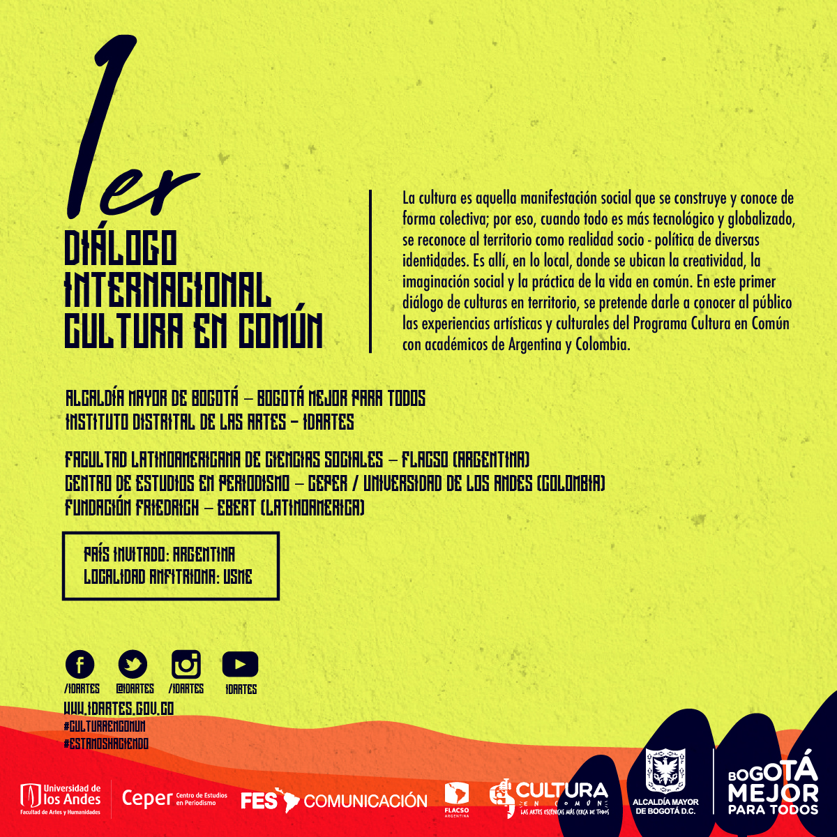 pieza grafica del 1er dialogo internacional cultura en comun