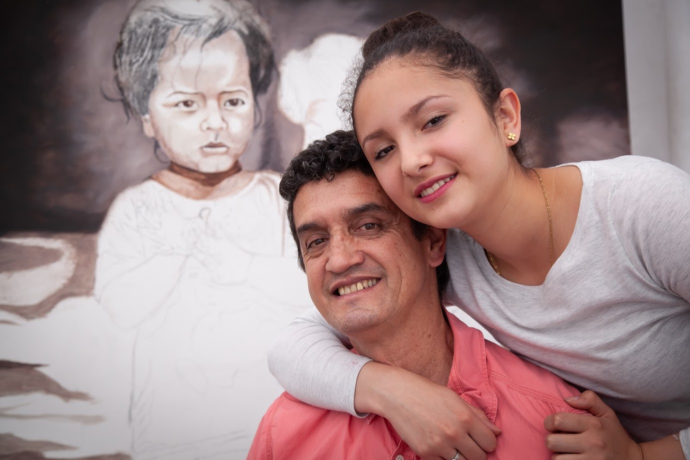 foto de pintor con hija