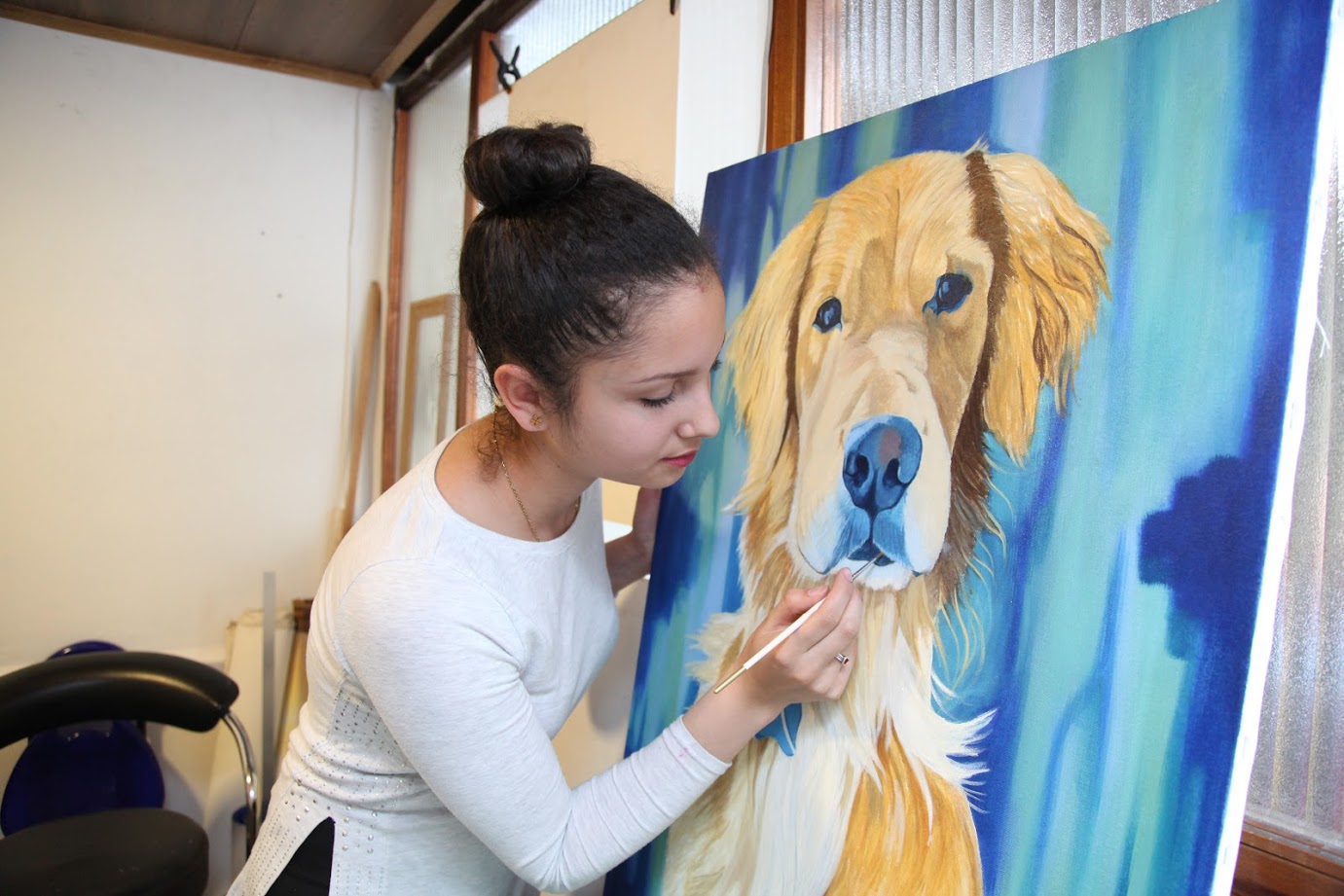 foto de hija de pintor