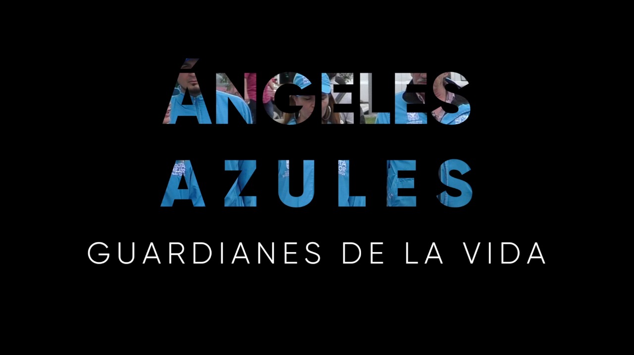 pieza grafica de angeles azules