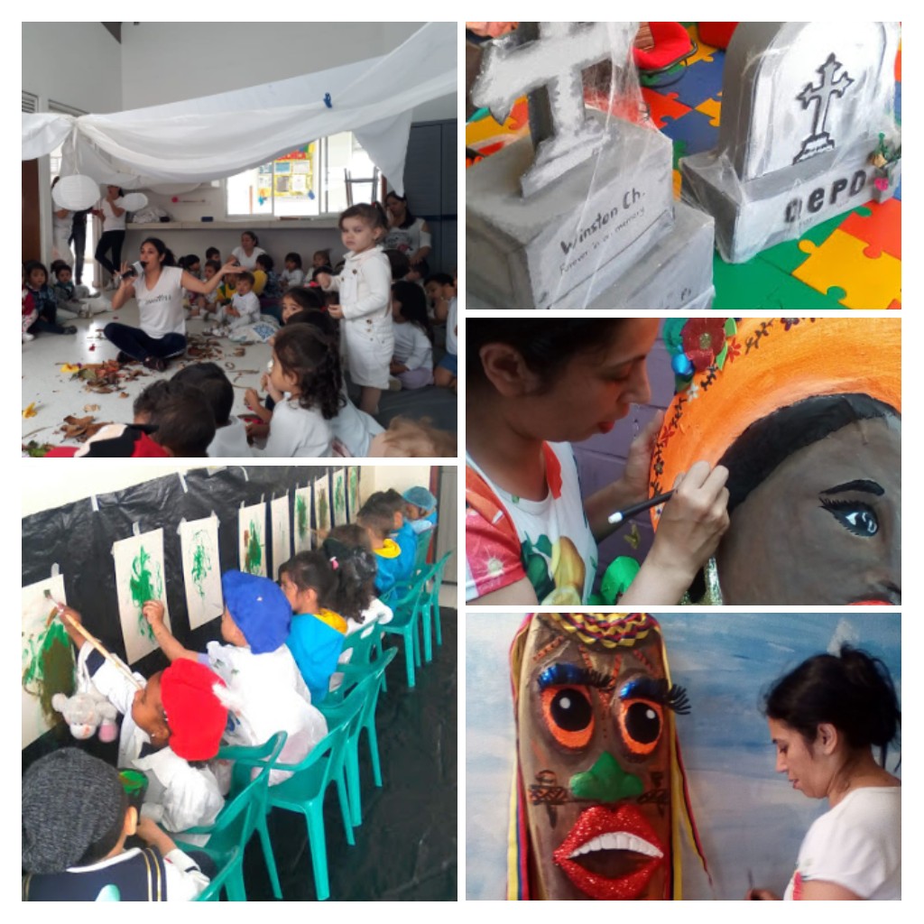 collage de maestra con alumnos